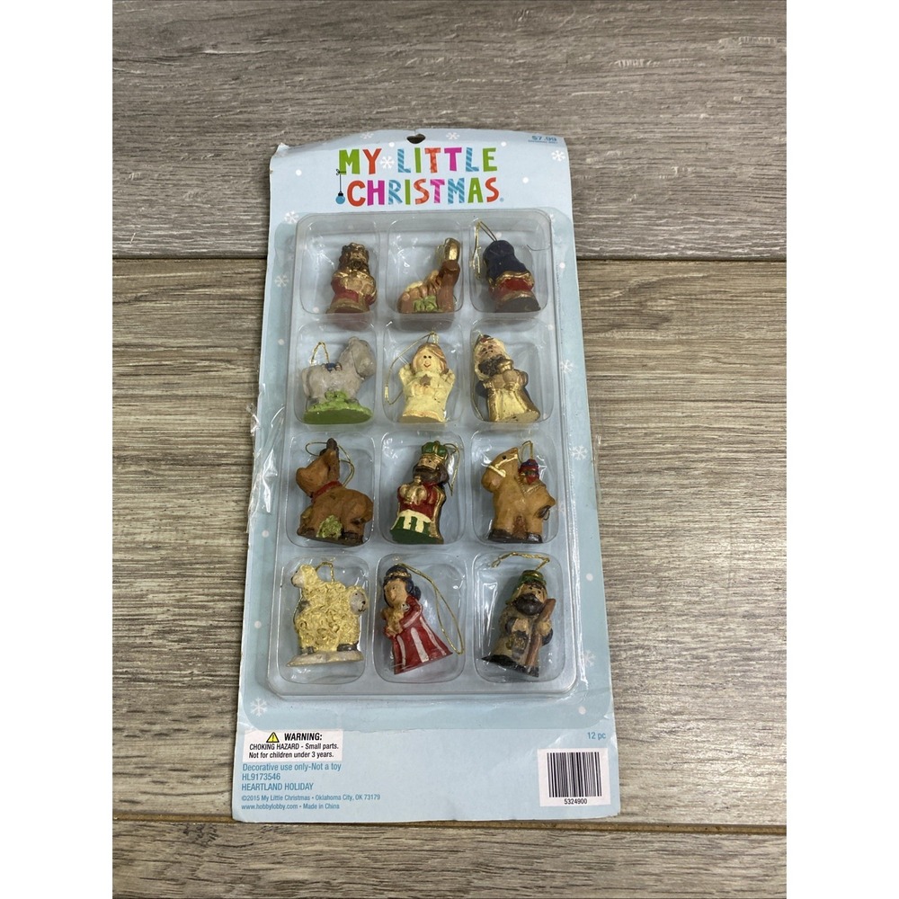 My Little Christmas 12 Pack Nativity Mini Ornaments NIP 2021